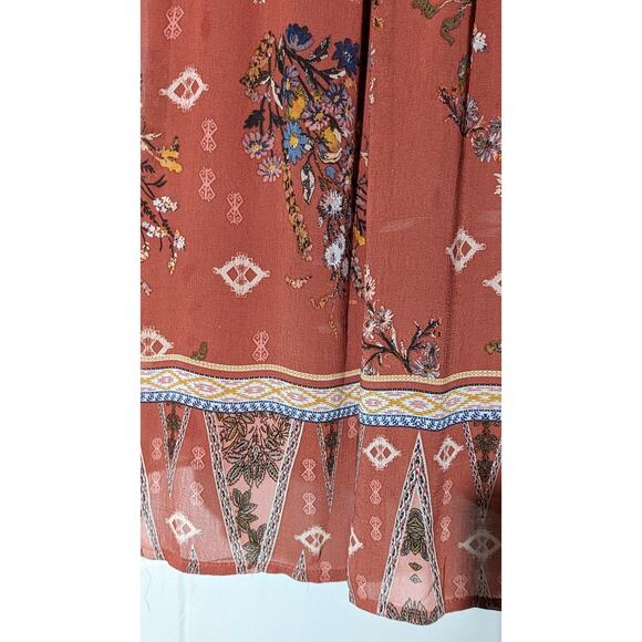 Xhilaration Floral Dress Lace Yoke Trim Sleeveless Sundress Boho Small - Picture 4 of 6